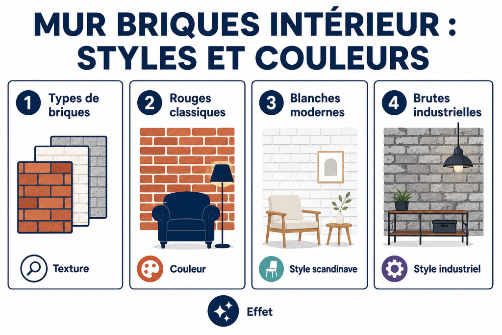 Mur briques intérieur : styles et couleurs