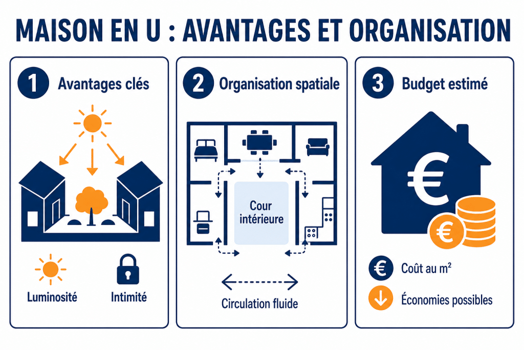 Maison en u : avantages et organisation