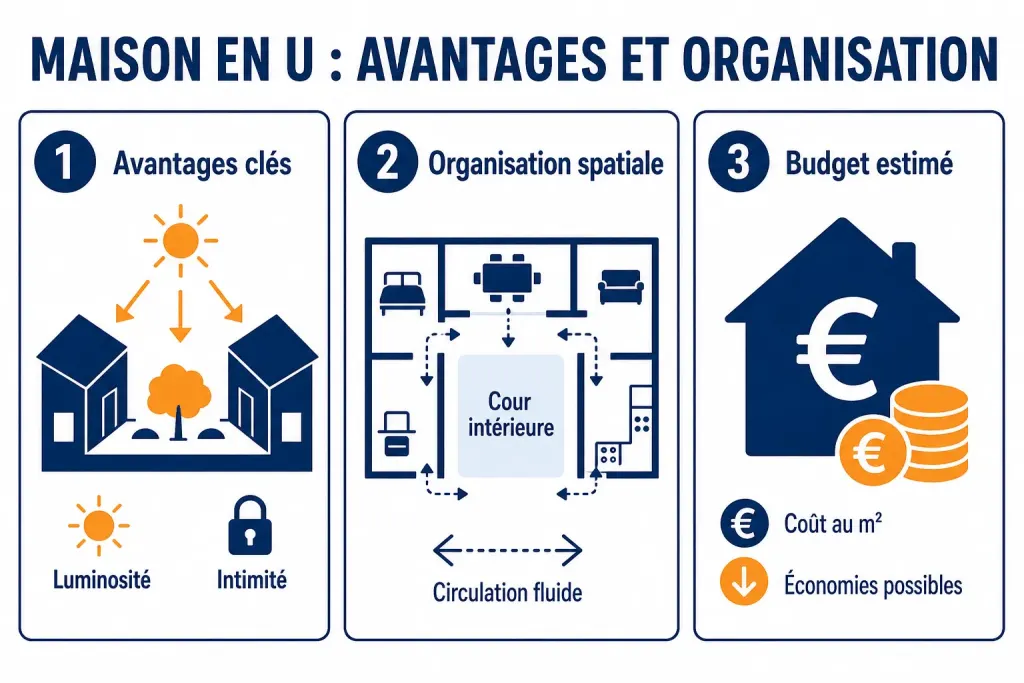 Maison en u : avantages et organisation